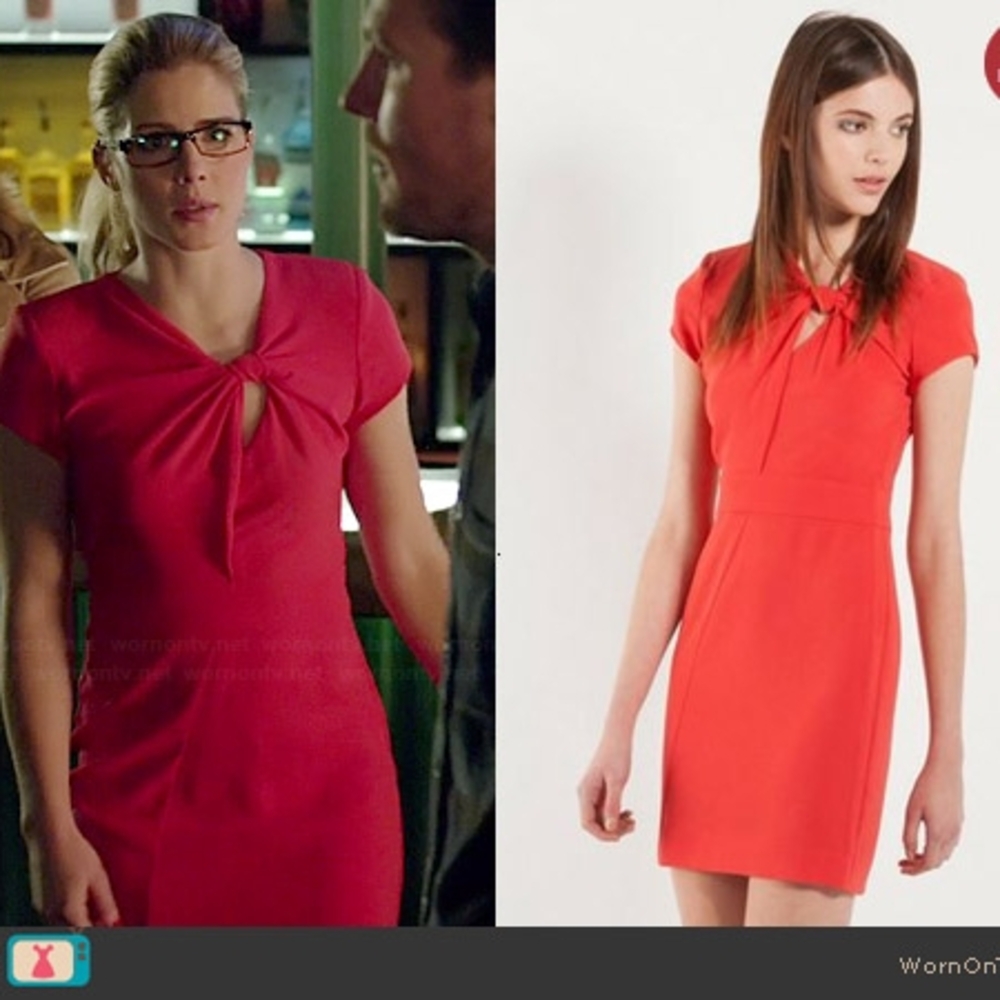 MAJE Fashion Knotted Dress ASO Felicity Smoak